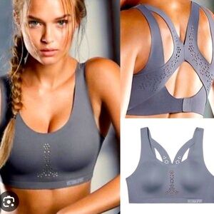 Victoria’s Secret Victoria Sport Angel Max Support Sports Bra 32DD Blue Gray EUC